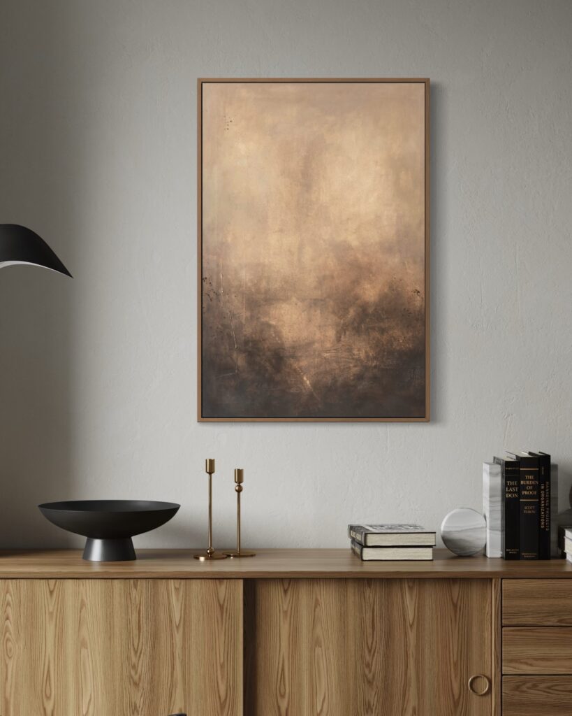 hnědý obraz v interieru