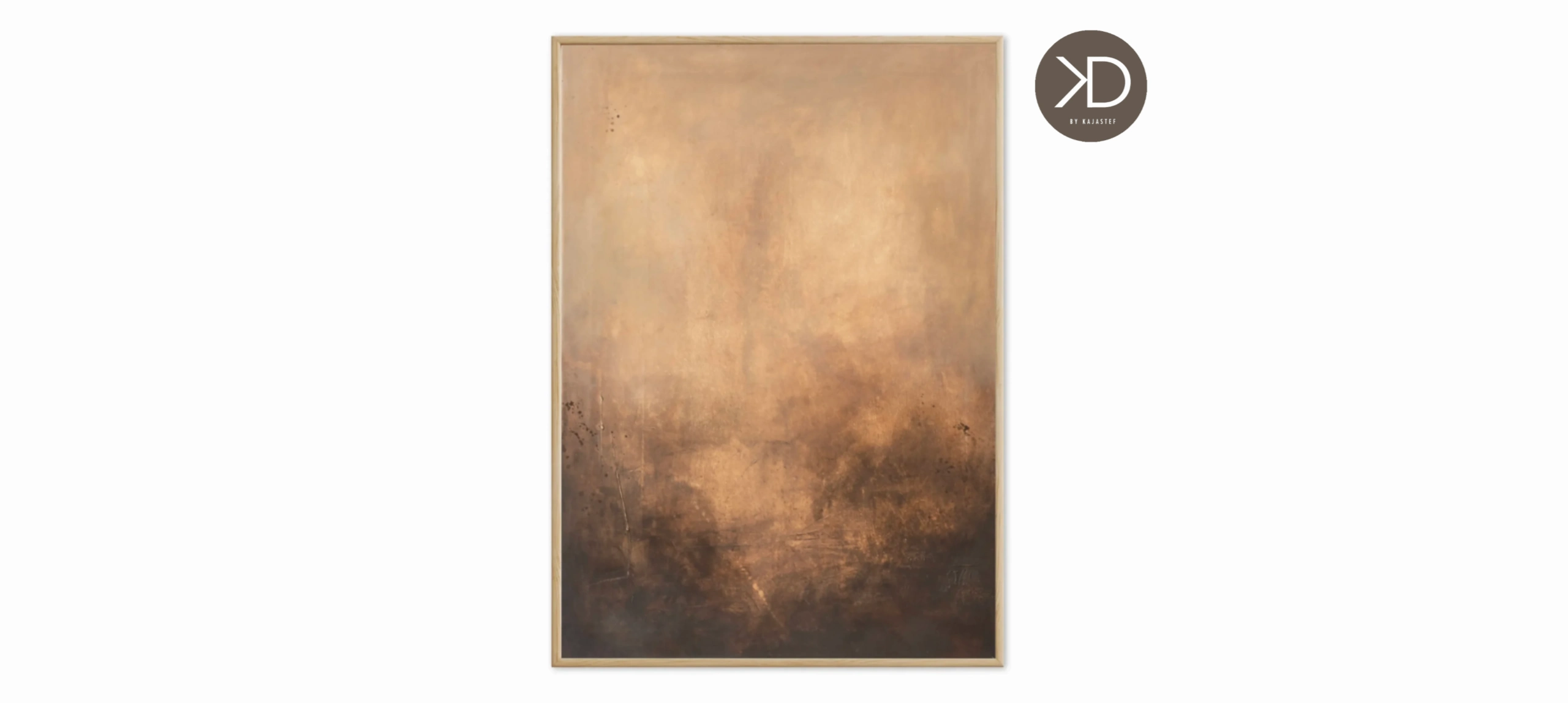 hnědý abstraktní obraz na bílém pozadí