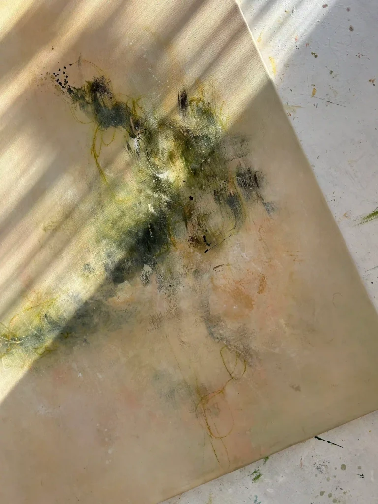 detail rozpracovaného obrazu